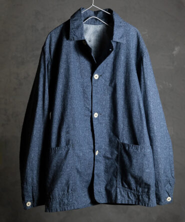 Men's Blue Printed Single-Breasted Shirt