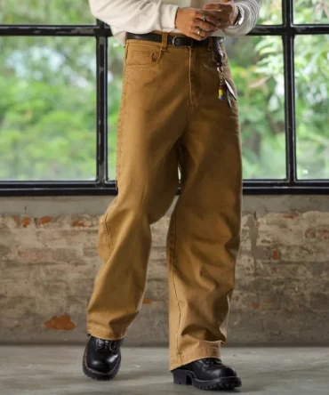 Men's Loose Straight Cotton Canvas Cargo Pants