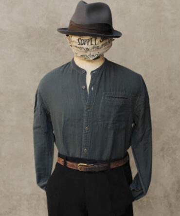 Vintage Men's Stand Collar Single Breasted Shirt