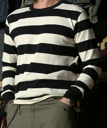 Prison Stripe Long Sleeve Casual T-shirt
