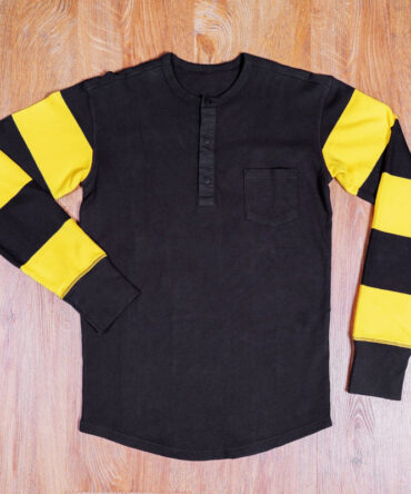 Vintage 1950 Black And Yellow Striped Racing Sweatshirt