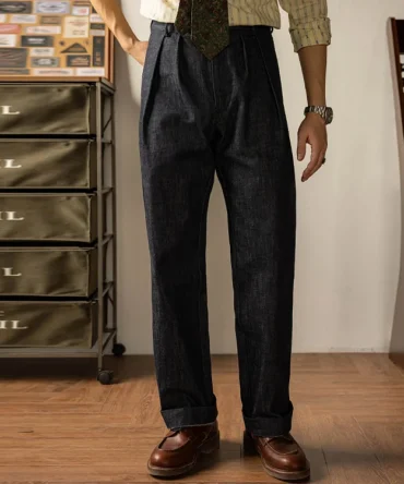 12oz High Rise Indigo Selvedge Denim Naples Twill Pants