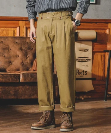 Vintage Guerg High Waist Straight Casual Neapolitan Cargo Pants Gurkha Pants