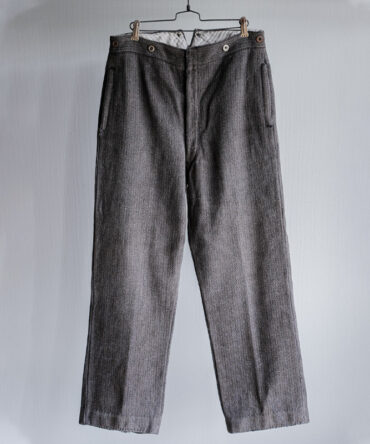 Vintage Grey Wool Blend Striped Work Pants