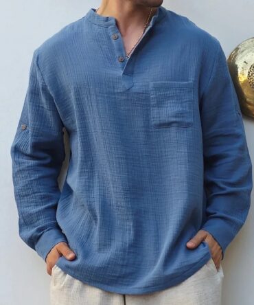 Men's Light Indigo Double Gauze Shirt