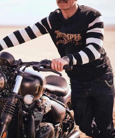 American Letters Stripe Print Long Sleeve Casual T-Shirt