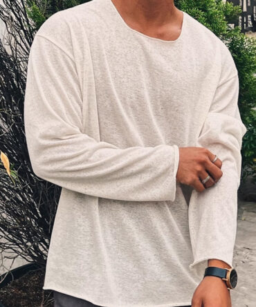 Men's Simple Casual Knitted Solid Color Thin Top