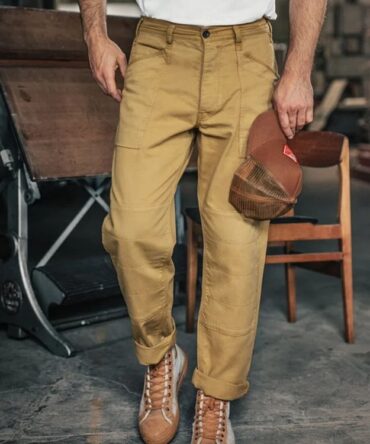 Men's Cotton Khaki Twill Straight Pants