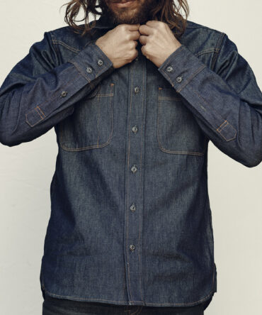 American Vintage Denim Long Sleeve Casual Shirt