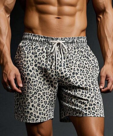 Men's Light Leopard Print Stylish Comfort Shorts