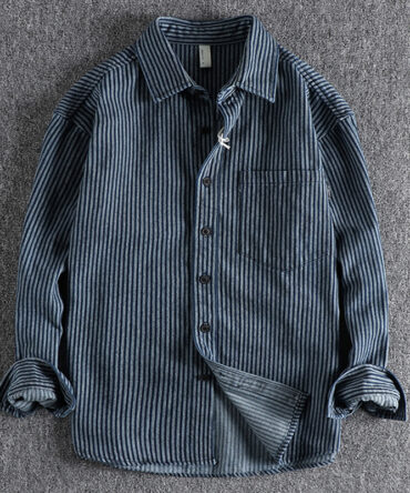 Vintage Yarn-dyed Striped Denim Shirt
