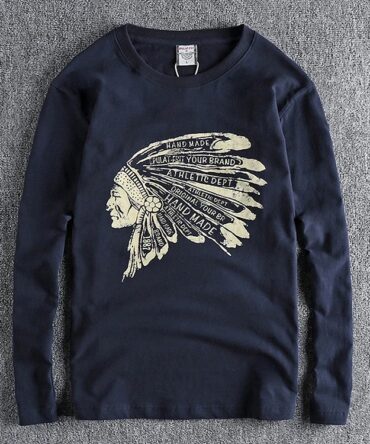 Vintage Indian Print Washed Cotton Long Sleeve T-Shirt
