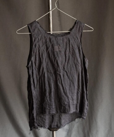 Men's Natural Black Linen Gauze Vest